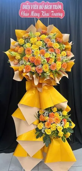 Hoa Chúc Mừng: Kệ Hoa Hoàng Kim Thịnh Vượng - HCM154 | Flosa