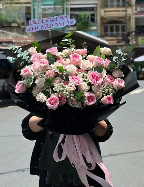 Hoa Bó Dài: Bó hoa Hồng Nhẹ Duyên - Hoa 20/10 - HBD290 | Flosa