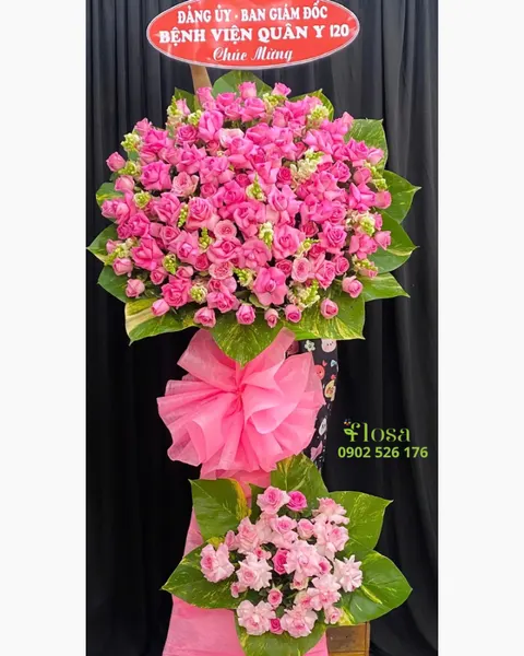 Hoa Chúc Mừng: Kệ Hoa Hồng Dâu - HCM87 | Flosa