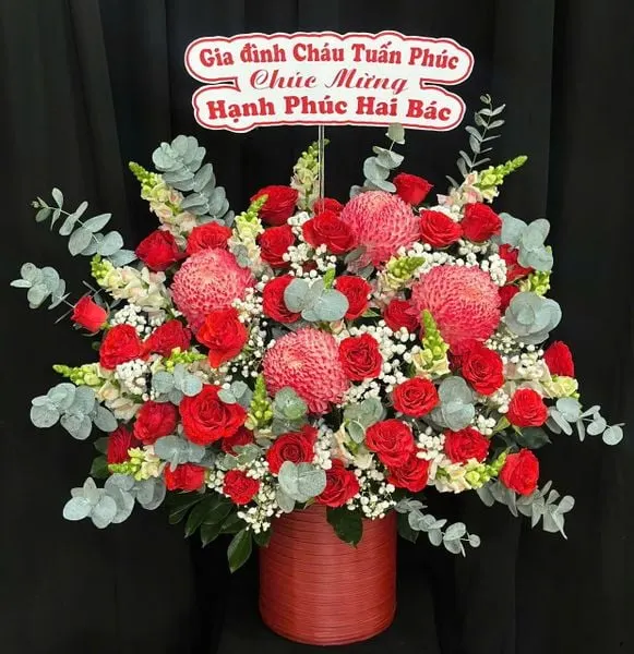 Hộp Hoa Tươi: Hộp Hoa Đỏ Quyến Rũ - HH188 | Flosa