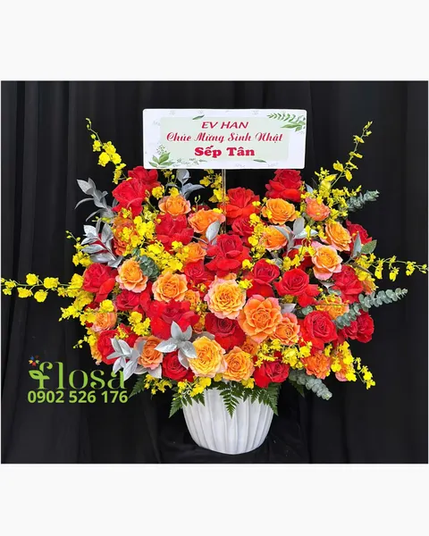 Hộp Hoa Tươi: Hộp Hoa Hoàng Kim- HH108 | Flosa
