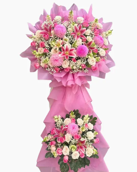 Hoa Chúc Mừng: Kệ Hoa Ánh Hồng  - HCM110 | Flosa