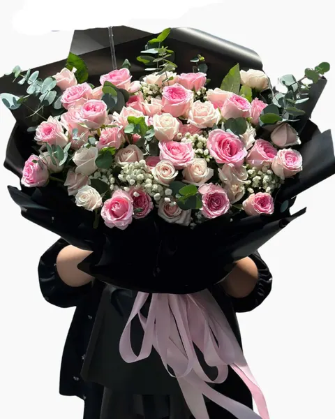 Hoa Bó Dài: Bó hoa Hồng Nhẹ Duyên - Hoa 20/10 - HBD290 | Flosa