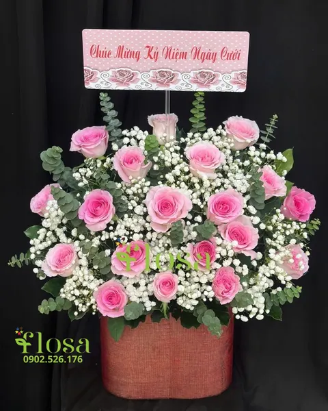 鮮花盒:  愛之粉色花盒 - HH80 