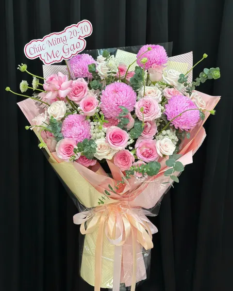 Hoa Bó Dài: Bó Hoa Hồng Tâm - HBD336 | Flosa