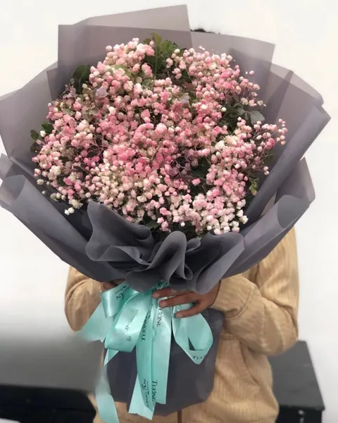 長形花束:  粉嫩滿天星 - HBD232 - 3月8日的花 