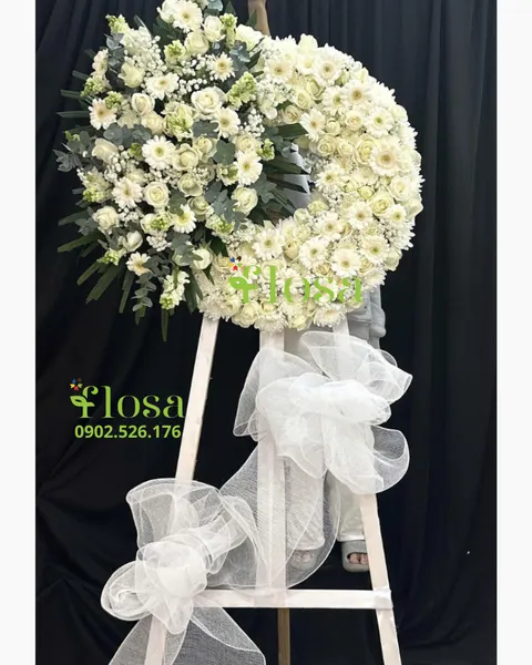 Hoa Chia Buồn: Vòng Thành Kính - HTL181 | Flosa
