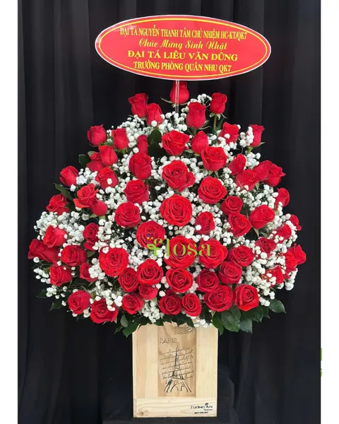 Hộp Hoa Tươi: Hộp Hoa Hồng Tươi-HH77 | Flosa