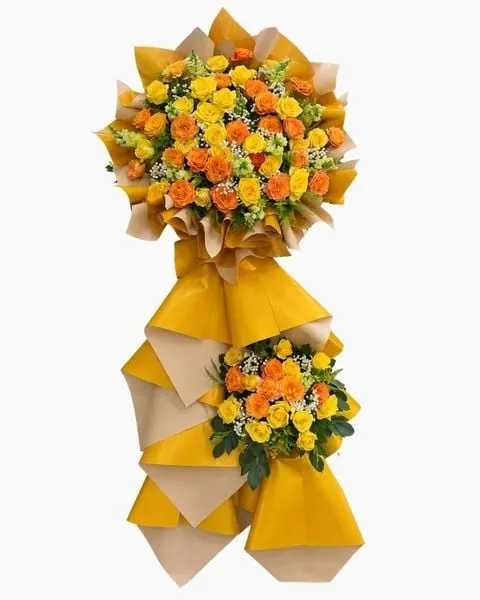 Hoa Chúc Mừng: Kệ Hoa Hoàng Kim Thịnh Vượng - HCM154 | Flosa