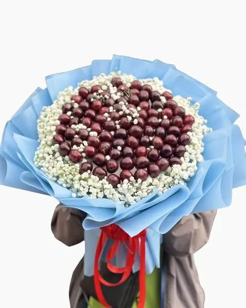 Hoa Trái Cây: Bó Hoa Trái Cây Cherry Mộng Mơ - Hoa 20/10 - TC58 | Flosa