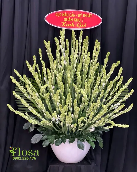 Hoa Cắm Bình: Bình Hoa Huệ Xanh  - HCB82 | Flosa