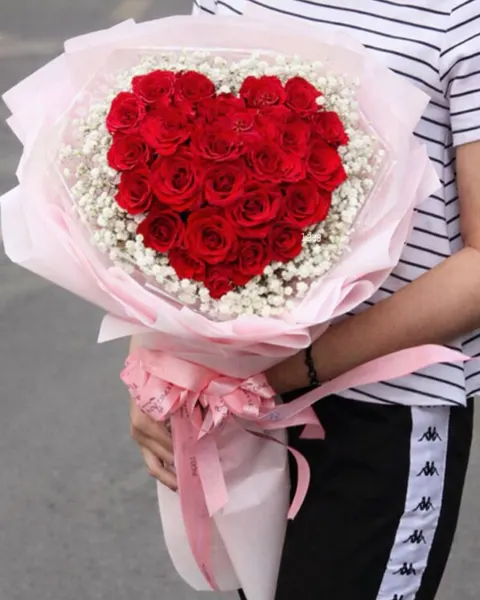 Hoa Bó Tròn: Trái Tim Tình Yêu - HBT22 - Hoa 20/10 | Flosa