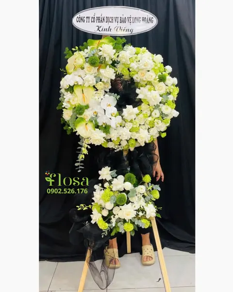 Hoa Chia Buồn: Vòng Xanh Chia Ly- HTL176 | Flosa