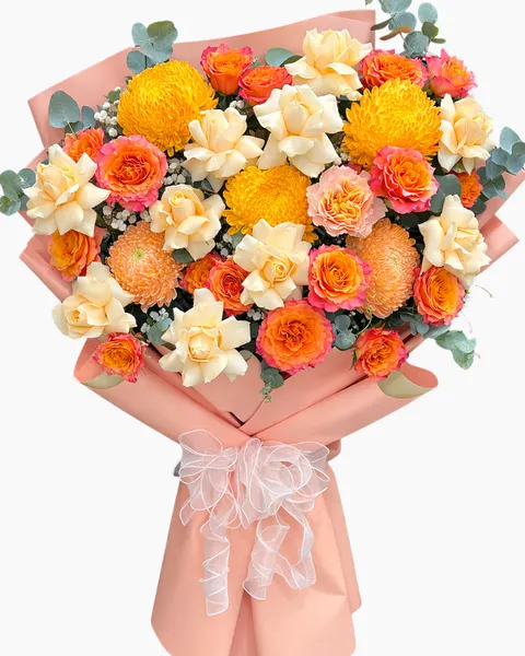 Hoa Bó Dài: Bó Hoa Ánh Cam  - HBD351 | Flosa