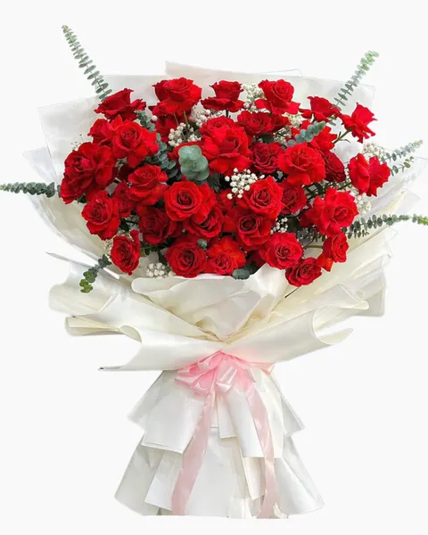 Hoa Bó Dài: Bó Hoa Đỏ Nồng - HBD364 | Flosa