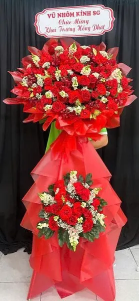 Giá Tranh: Kệ Hoa Đỏ Say - HCM129 | Flosa