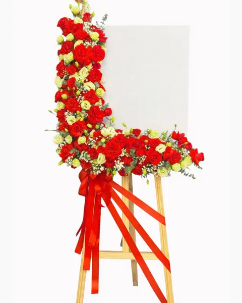 Hoa Chúc Mừng: Kệ Hoa Đỏ Mận - HCM88 | Flosa