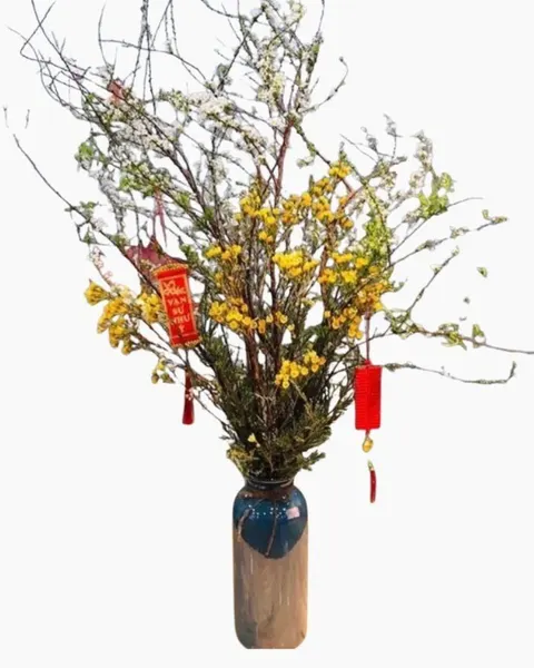Spiraea and Waxflower Vase - HCB56 - Lunar New Year Display Flowers