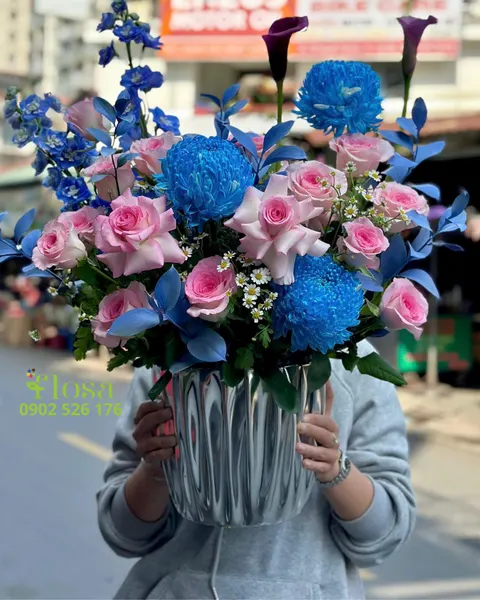 Hộp Hoa Tươi: Hộp Hoa Xanh Coban  - HH115 | Flosa