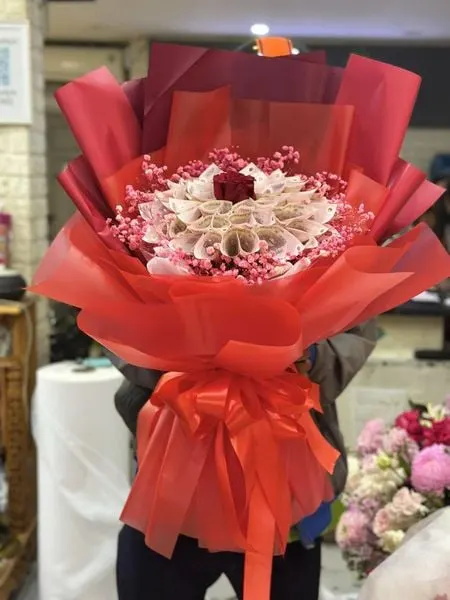 錢花:  愛情寶石花束-花20/10-HBT90 
