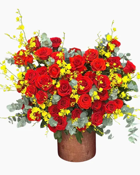 Hộp Hoa Tươi: Hộp Hoa Đỏ Nồng  - HH124 | Flosa