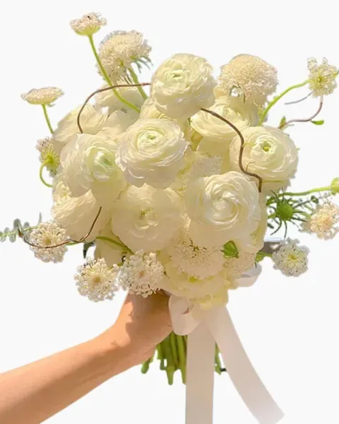 Hoa Cưới: Bó Hoa cưới Cầm Tay Mao Lương Trắng - HC47 | Flosa
