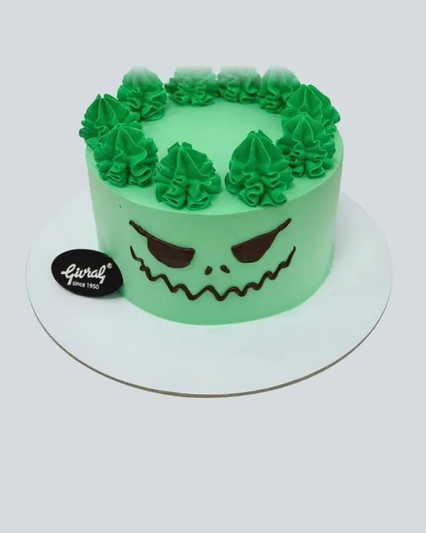 バースデーケーキ:  Givral ハロウィンケーキ 緑のおばけ顔 