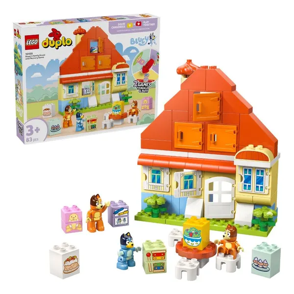 LEGO und Lernspielzeug:  LEGO DUPLO Blueys Haus und Gedächtnis-Herausforderung Bausatz 10459 (83 Teile) 