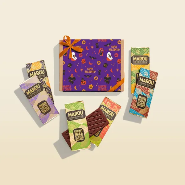 Socola Maison Marou: Hộp Quà Tặng 6 Thanh Socola Hương Vị Việt 24G Marou - Phiên Bản Halloween | Flosa