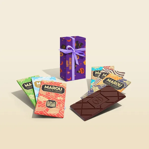 Socola Maison Marou: Bộ 6 Thanh Socola The Faiseurs Collection 80G Marou - Phiên Bản Halloween | Flosa
