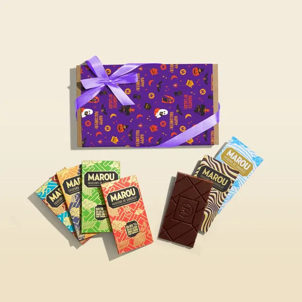 Socola Maison Marou: Hộp Quà Tặng 6 Thanh Socola The Faiseurs Collection 80G Marou - Phiên Bản Halloween | Flosa