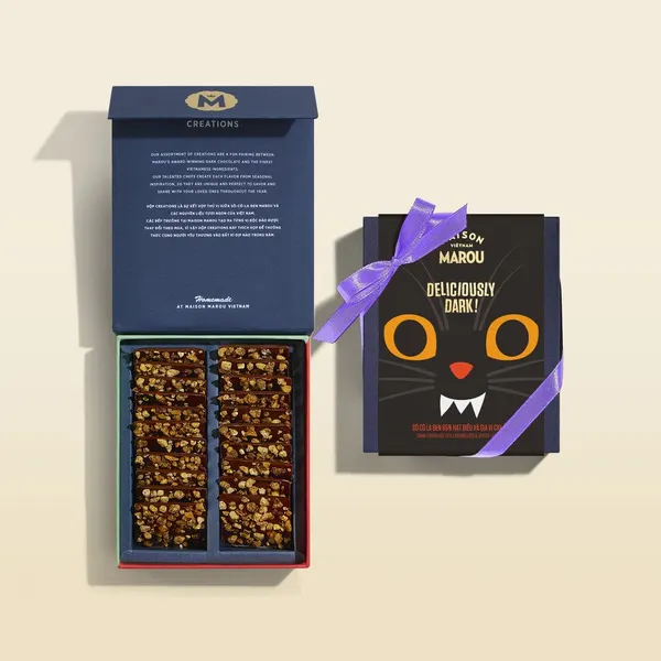 Socola Đen 65% Hạt Điều Tẩm Gia Vị Caramel Marou - Phiên Bản Halloween