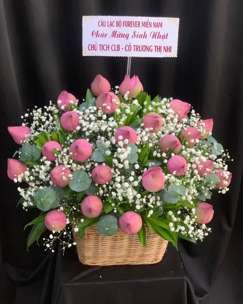  Giỏ Hoa Sen Hồng - HG26 