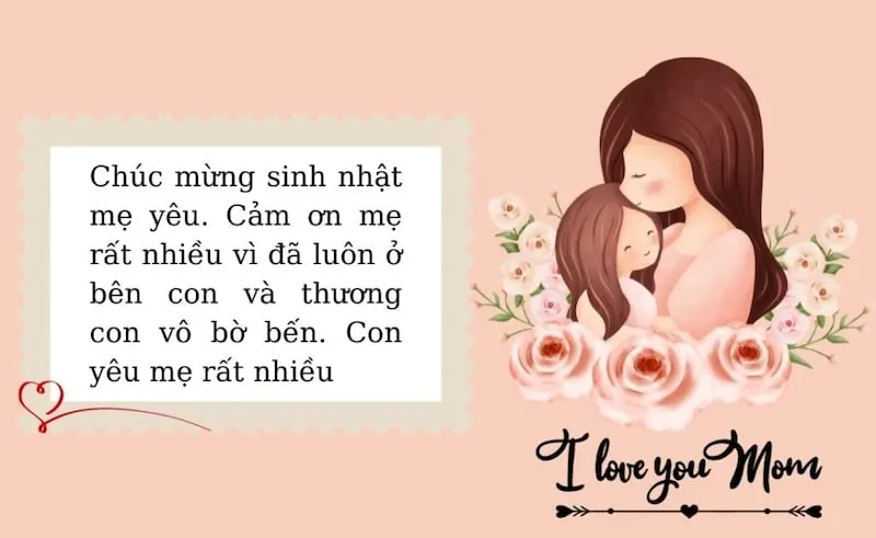 Thiệp hoa chúc mừng sinh nhật mẹ sang trọng