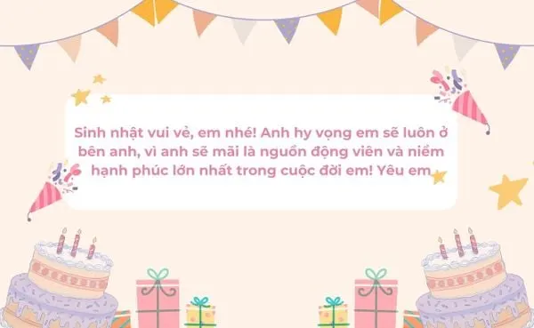 Cap chúc mừng sinh nhật người yêu ấm áp