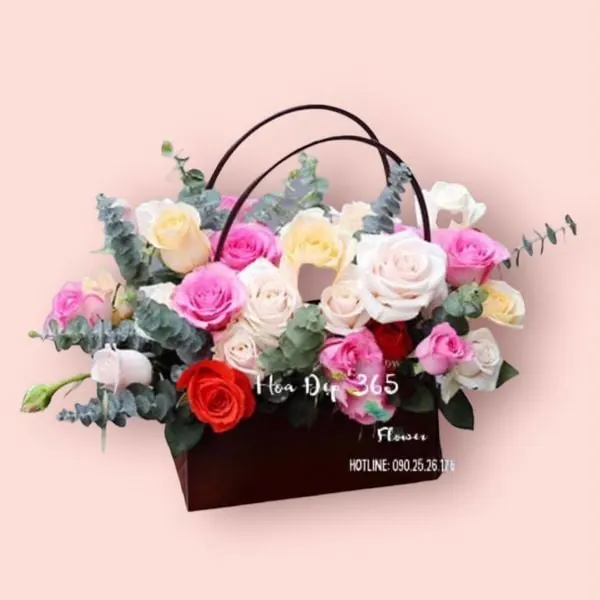 giỏ cắm hoa 20/11 đẹp