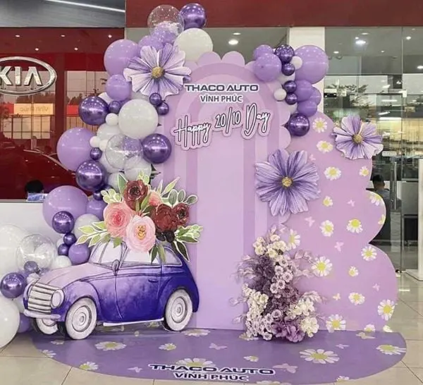 Mẫu backdrop cho ngày 20/10 thêm lãng mạn và nhẹ nhàng.