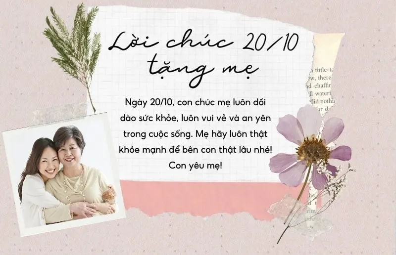 Lời chúc 20/10 cho mẹ yêu