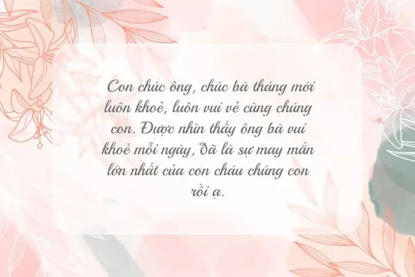 lời chúc đầu tháng tặng ông bà ý nghĩa nhất