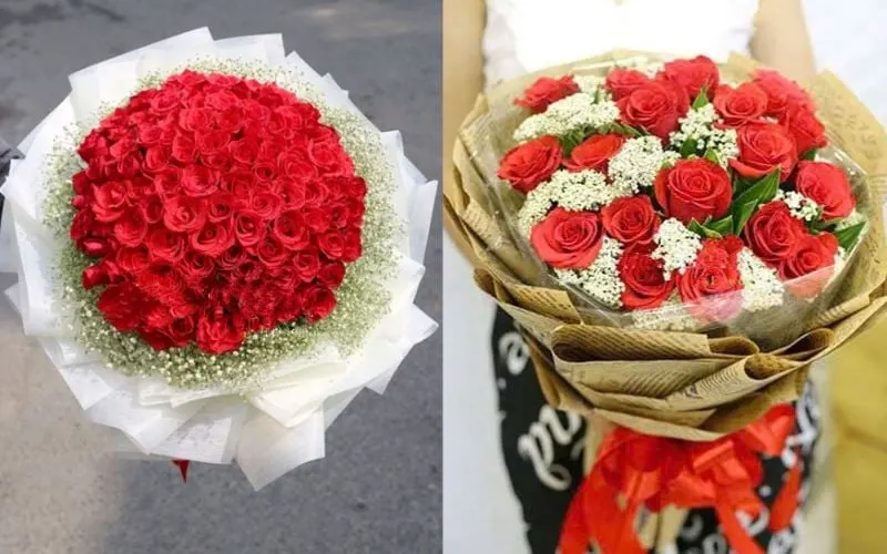 Bó hoa hồng tặng người yêu: 99 Đoá Hoa Hồng - HBT50 và Bó Hoa All Of Love - HBT12