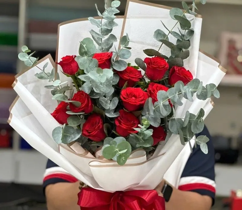 Bó Hoa Hồng Đỏ Tình Đắm Say - HBD210