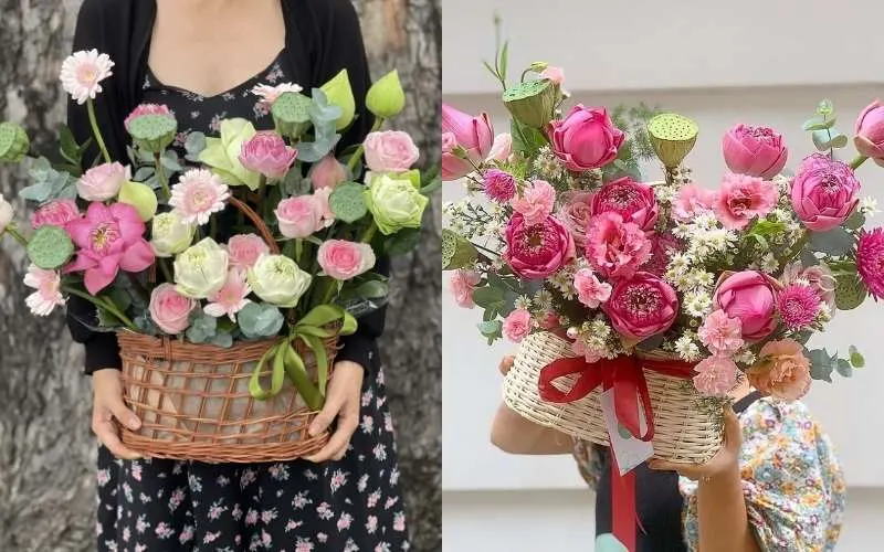 Một số mẫu lẳng hoa sen đẹp để tặng người quan trọng