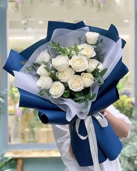 Bó hoa hồng trắng - Ivory Dream - HBD273