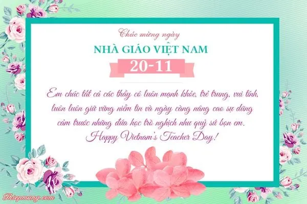 Mẫu thiệp online chúc 20/11