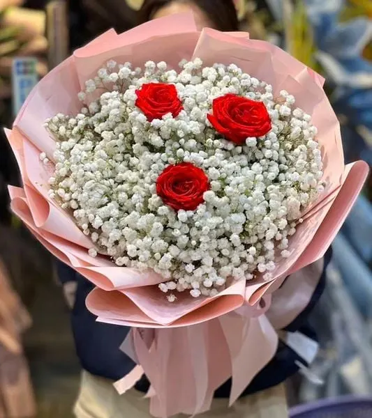 Bó hoa baby đẹp nhất tặng sinh nhật: Anh Yêu Em - HBT71