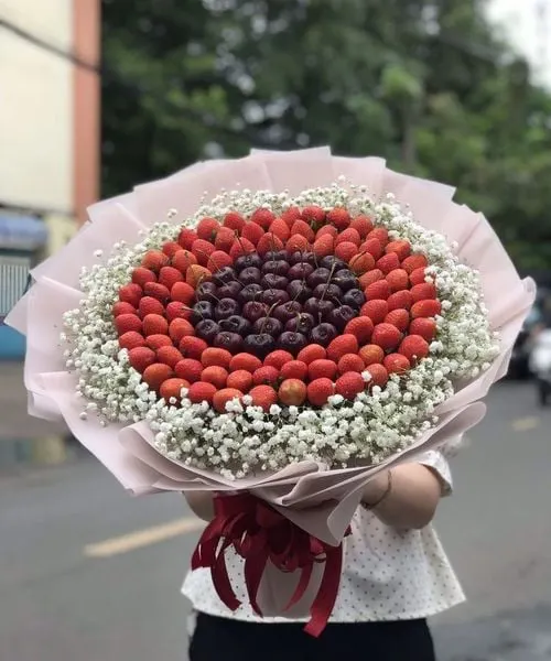 Bó Hoa Cherry Mix Dâu Tây