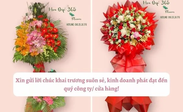 Hoa khai trương kèm lời chúc là món quà ý nghĩa dành tặng gia chủ trong ngày đầu mở cửa