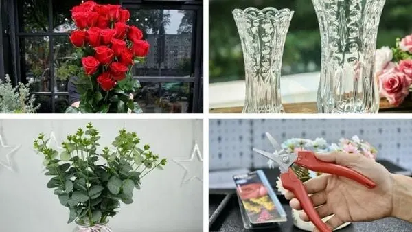 Cách cắm hoa hồng bàn thờ tông đỏ đẹp.