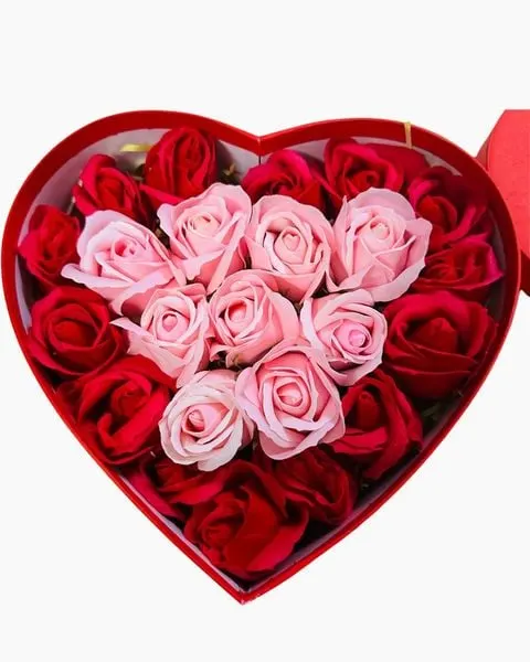 Fragrant Soap Heart Flower Box - HST40