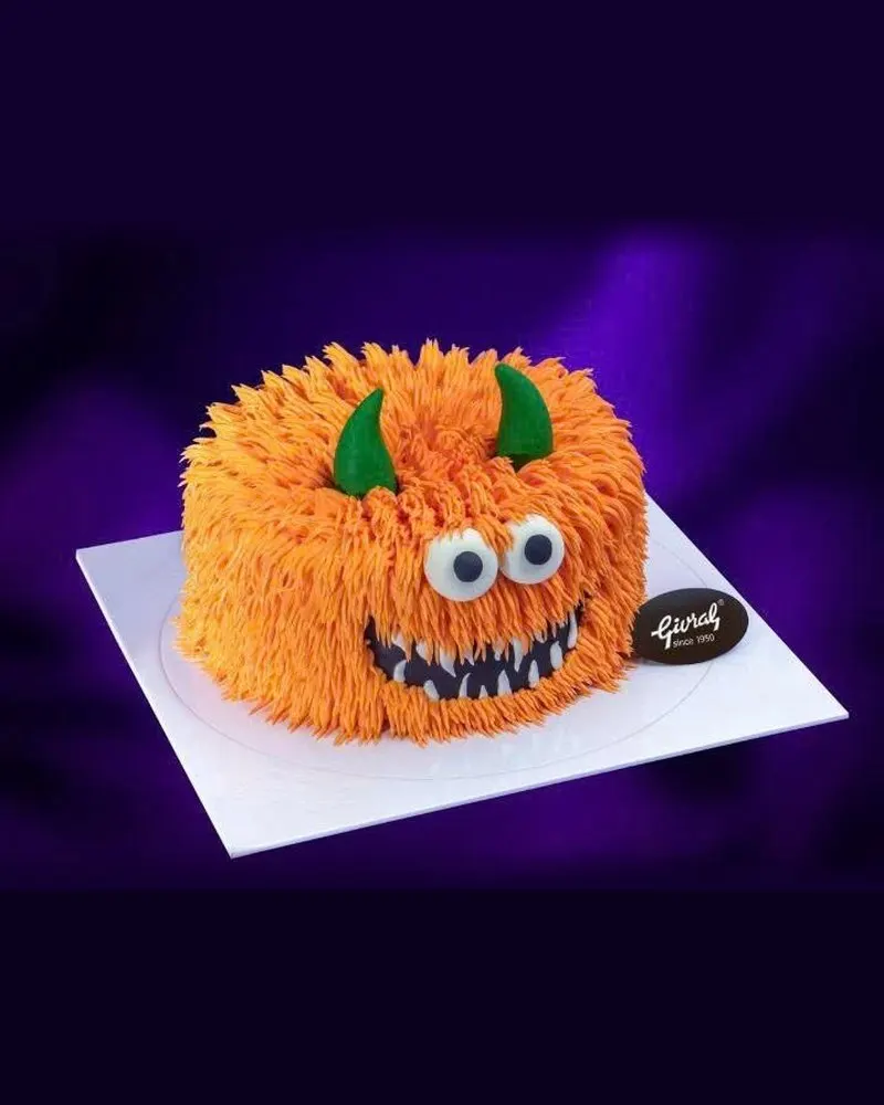  Givral ハロウィンケーキ オレンジのもふもふモンスター 